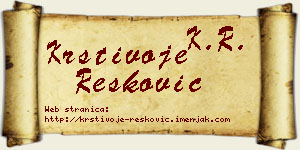 Krstivoje Resković vizit kartica